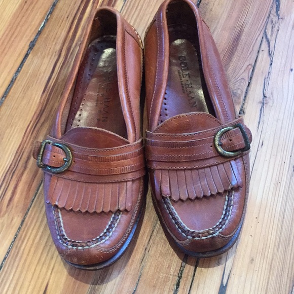 cole haan leather slip on